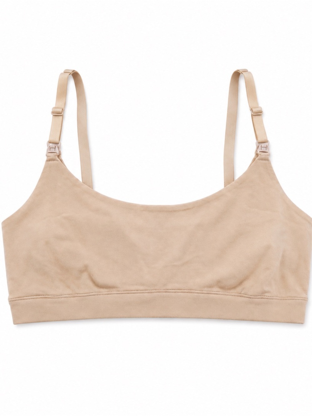NWT Momanda Scoop Nursing Bra Beige Wireless Size L w/ Bra Extender